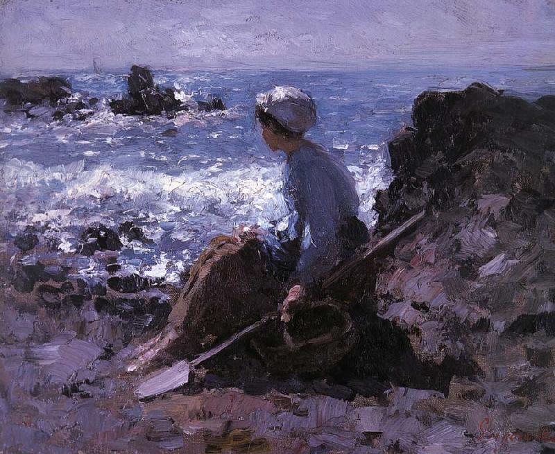 Nicolae Grigorescu Fisherwoman of Granville oil painting picture